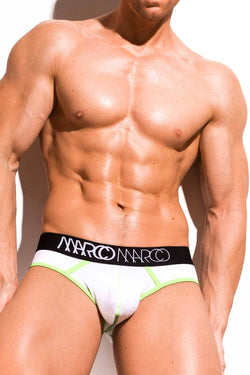 Marco Marco White/Neon Stitch Brief thumbnail 2