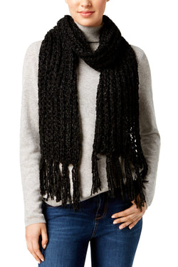Marcus Adler Black Ultra-Soft Boucle Oblong Scarf thumbnail 2