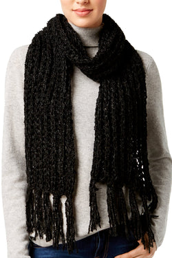 Marcus Adler Black Ultra-Soft Boucle Oblong Scarf thumbnail 1