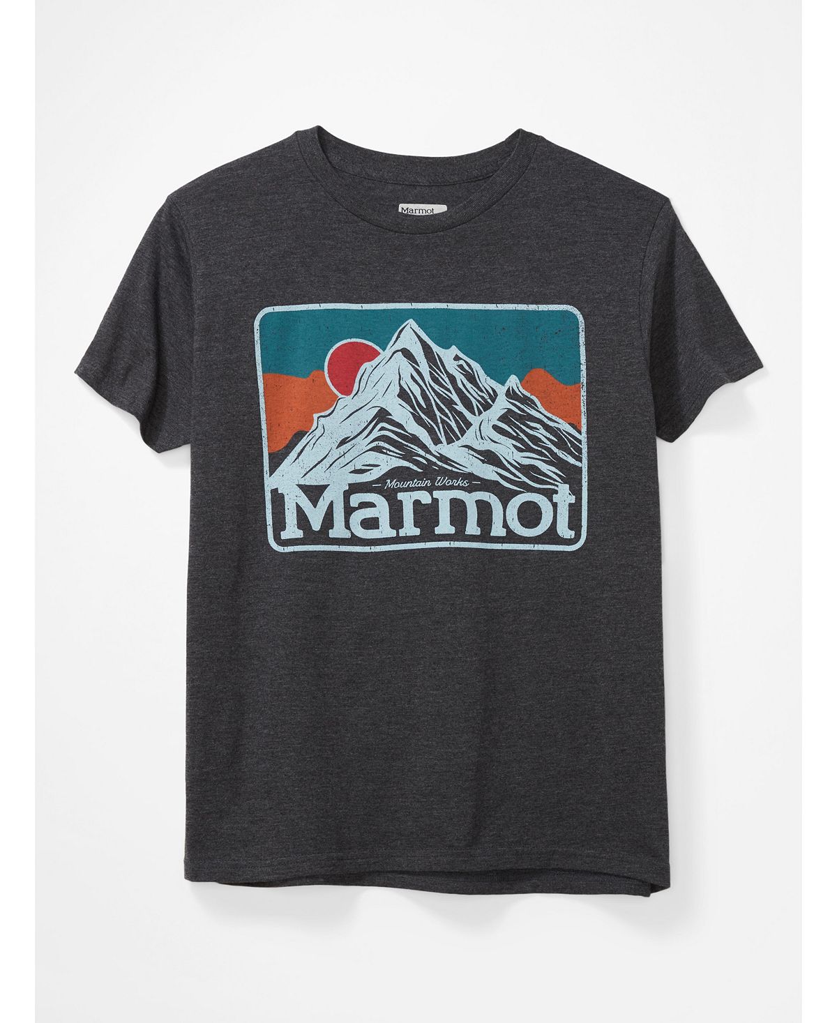 Marmot Mountain Peaks Tee Short Sleeve Charcoal Heather