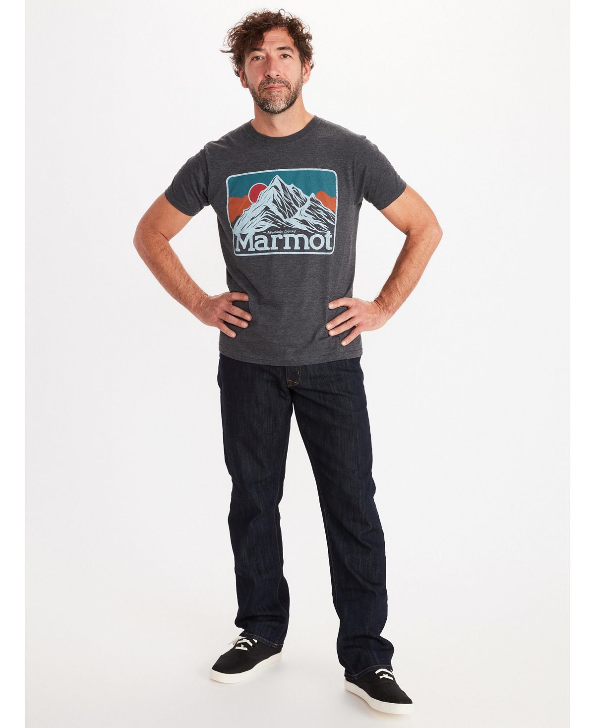 Marmot Mountain Peaks Tee Short Sleeve Charcoal Heather