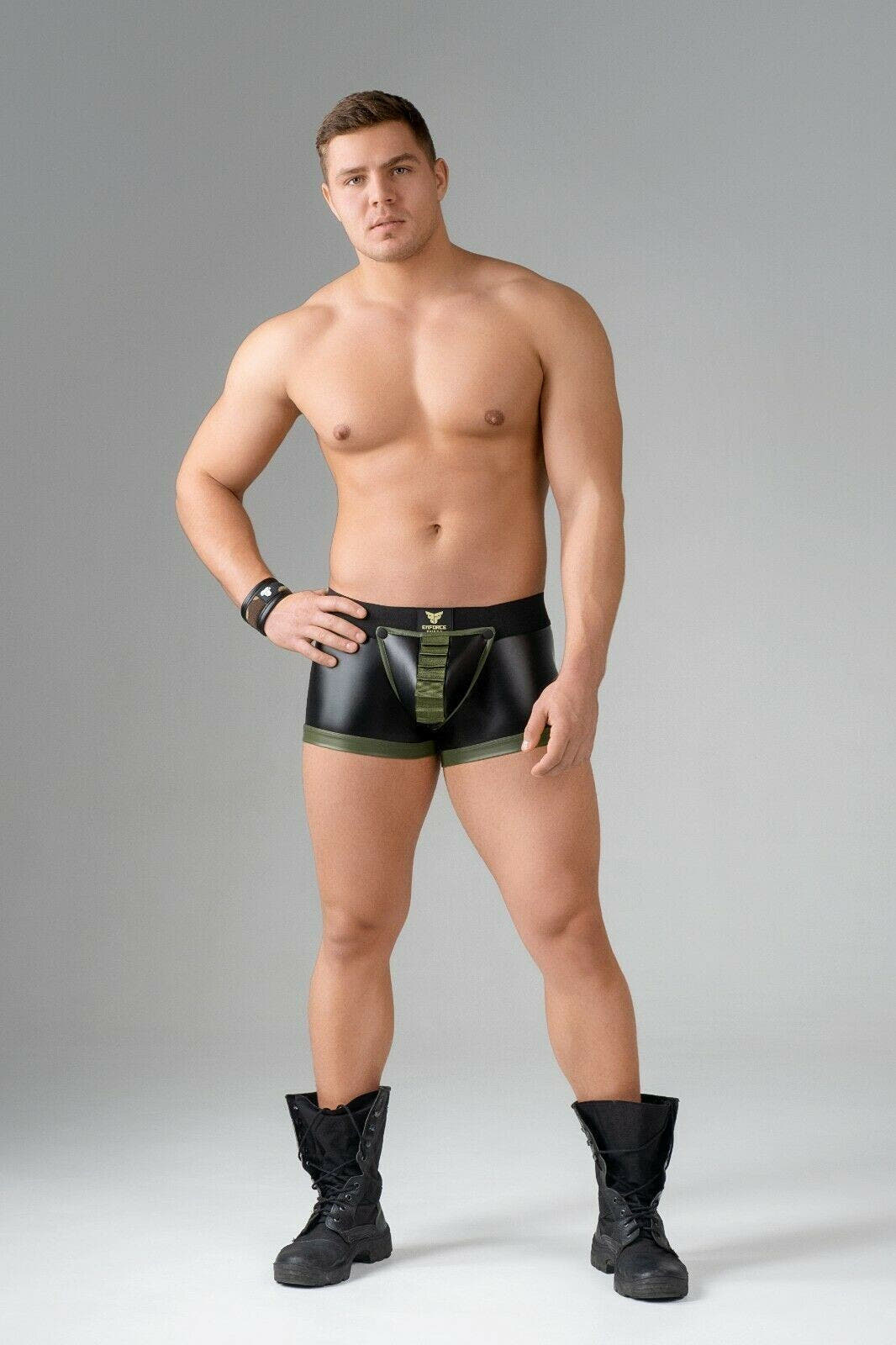 Maskulo Black Enforce Shot Belt Stretch Boxer Brief