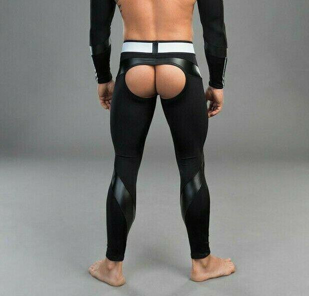 Maskulo Black Fetish Backless Bottomless Leggings CheapUndies