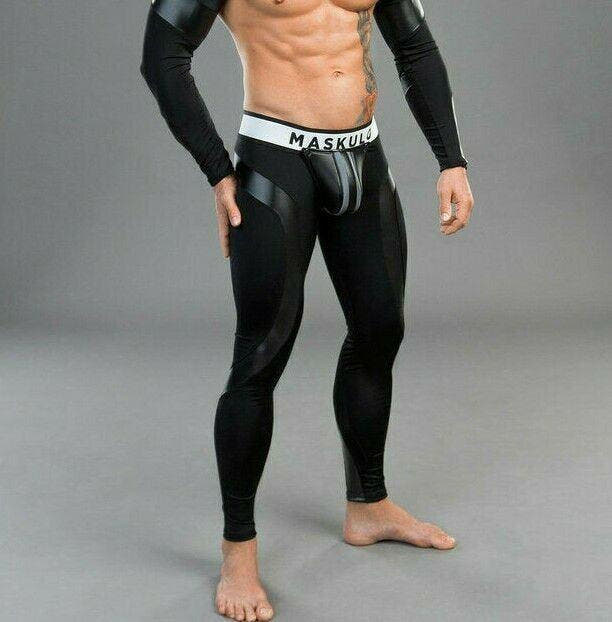 Maskulo Black Fetish Backless Bottomless Leggings