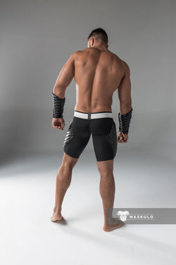 Maskulo Black Full Thigh Pads Cycling Shorts thumbnail 2
