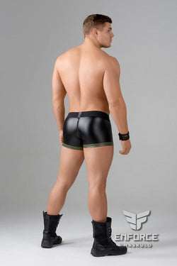 Maskulo Black Zipped Rear Shot Belt Codpiece Trunk Shorts thumbnail 3