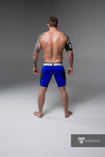 Maskulo Blue Full Thigh Pads Cycling Shorts