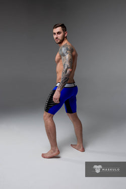 Maskulo Blue Full Thigh Pads Cycling Shorts thumbnail 2