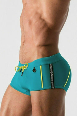Maskulo British Blue Drawstring Swim Trunk thumbnail 3