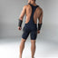 Maskulo Navy Blue Full Thigh Pad Wrestling Singlet