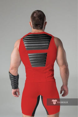 Maskulo Red Armored Tank Top thumbnail 2