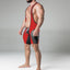 Maskulo Red Regular Rear Wrestling Singlet With Full Thigh Pads