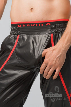 Maskulo Red Windbreaker Knee Shorts thumbnail 2