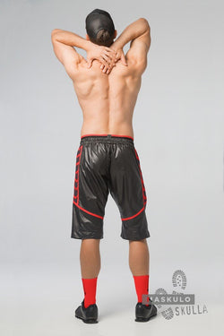 Maskulo Red Windbreaker Knee Shorts thumbnail 3