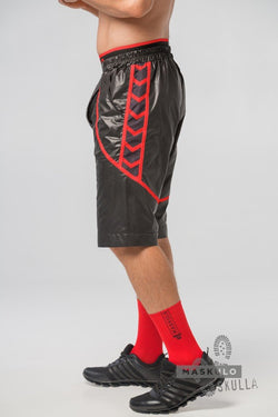 Maskulo Red Windbreaker Knee Shorts thumbnail 4