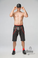 Maskulo Red Windbreaker Knee Shorts
