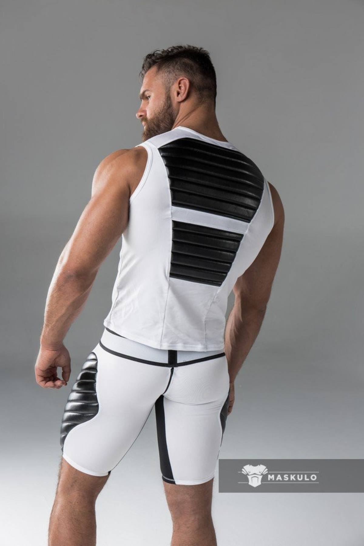 Maskulo White Armored Tank Top