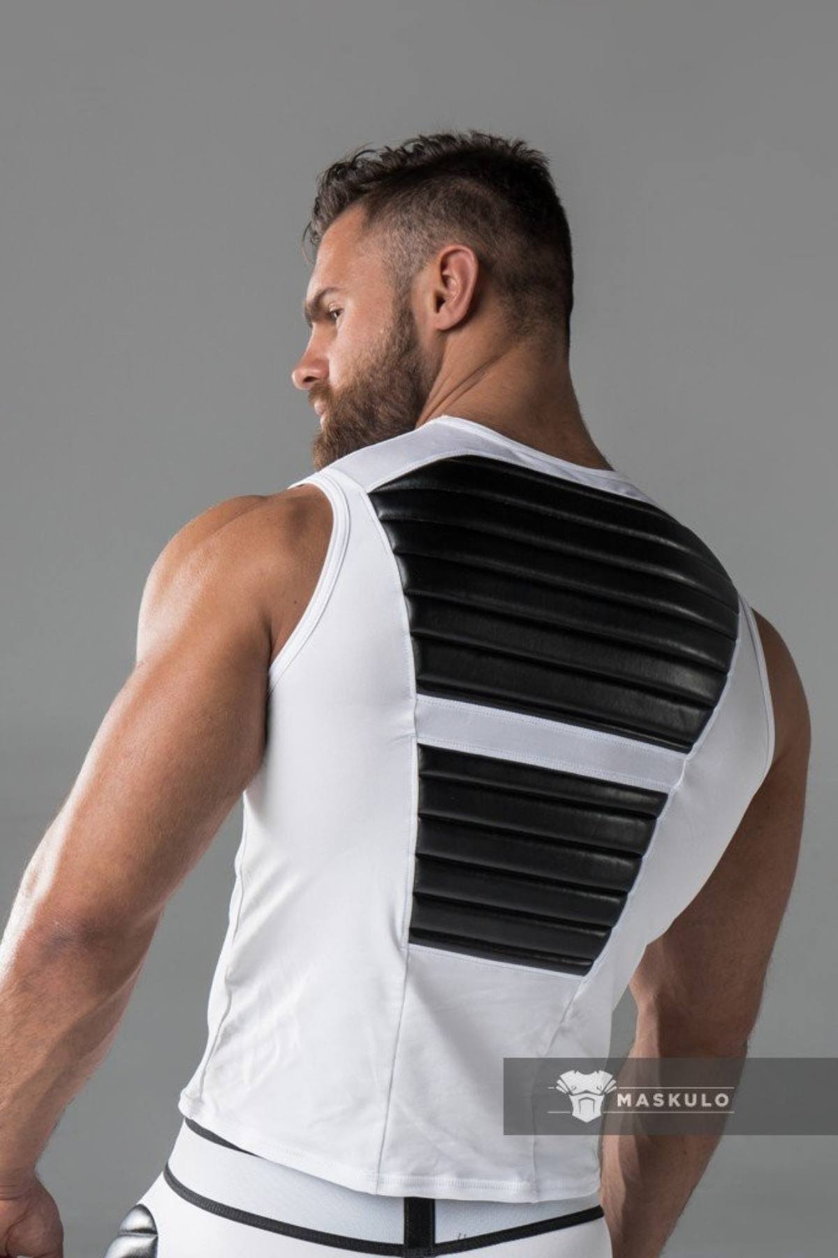 Maskulo White Armored Tank Top