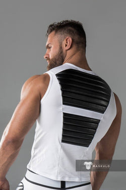 Maskulo White Armored Tank Top thumbnail 2