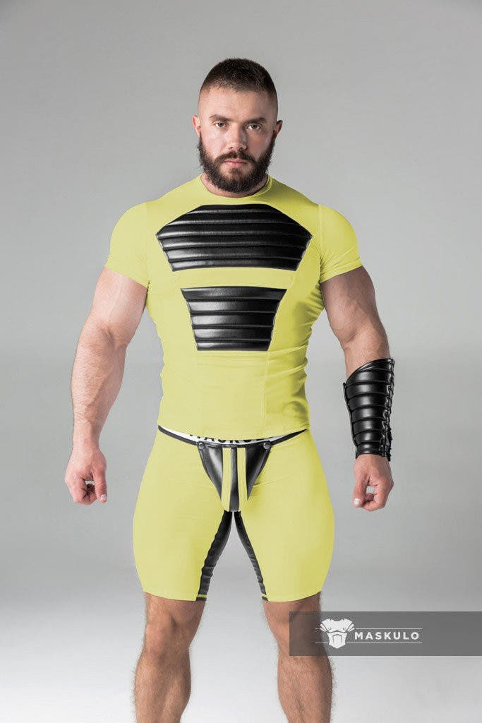 Maskulo Yellow Open Rear Cycling Shorts
