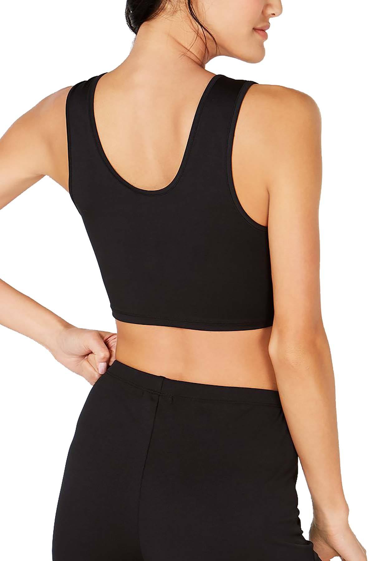 Material Girl Active Heather Grey Low Impact Biker Cropped Tank Bra
