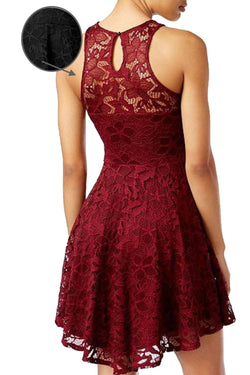 Material Girl Black Junior's Lace Skater Dress thumbnail 2