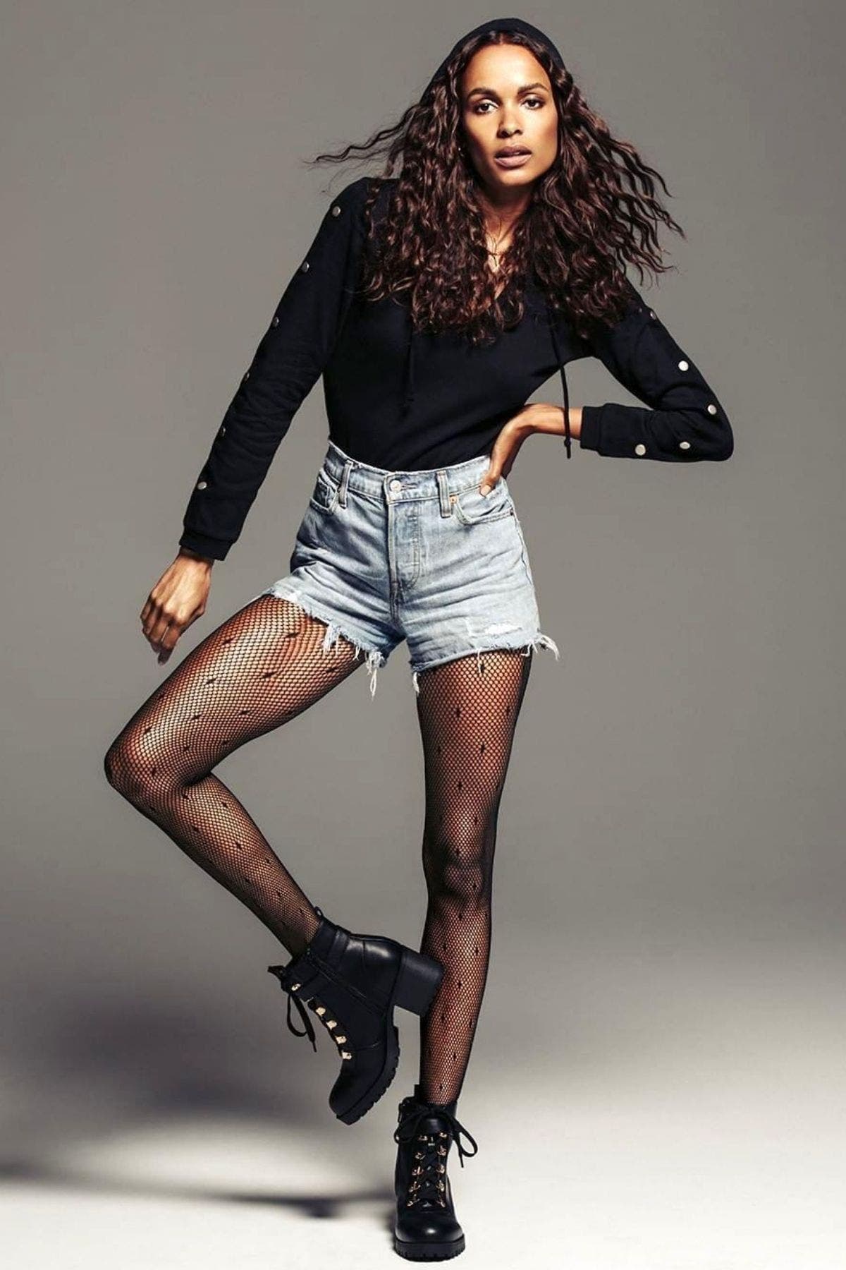 Material Girl Black Juniors' Stud Trimmed Hoodie Bodysuit