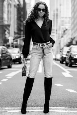 Material Girl Black Juniors' Surplice Bodysuit thumbnail 3