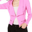 Material Girl Fuschia Pink Junior's Cropped Crepe Blazer