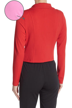 Material Girl Fuschia Pink Junior's Cropped Crepe Blazer thumbnail 3