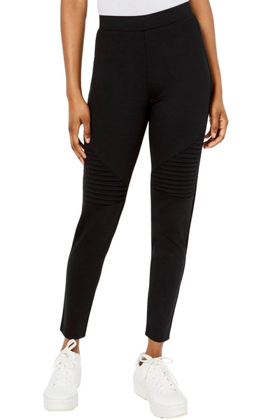 Material Girl Jet Black Junior's High Rise Moto Legging