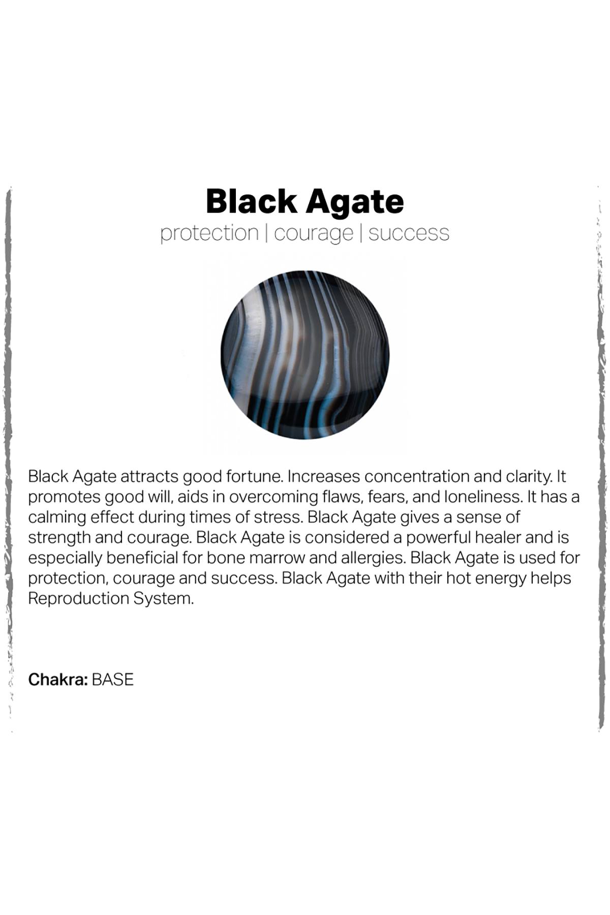 Matte Black Agate / Gunmetal Crown / Black Micro Pavé CZ Healing Bracelet