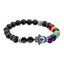 Matte Black Onyx 7-Chakra Hamsa Reiki Healing Bracelet