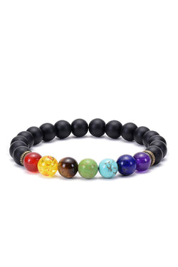 Matte Black Onyx 7-Chakra Reiki Healing Bracelet thumbnail 1