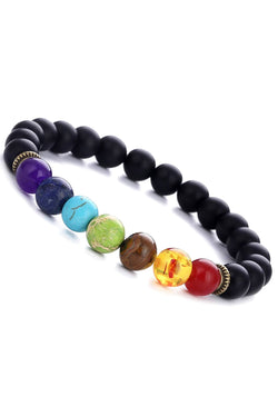 Matte Black Onyx 7-Chakra Reiki Healing Bracelet thumbnail 2