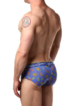 Maui and Sons Blue/Tropical-Fruits Cotton-Stretch Brief 2-Pack thumbnail 3