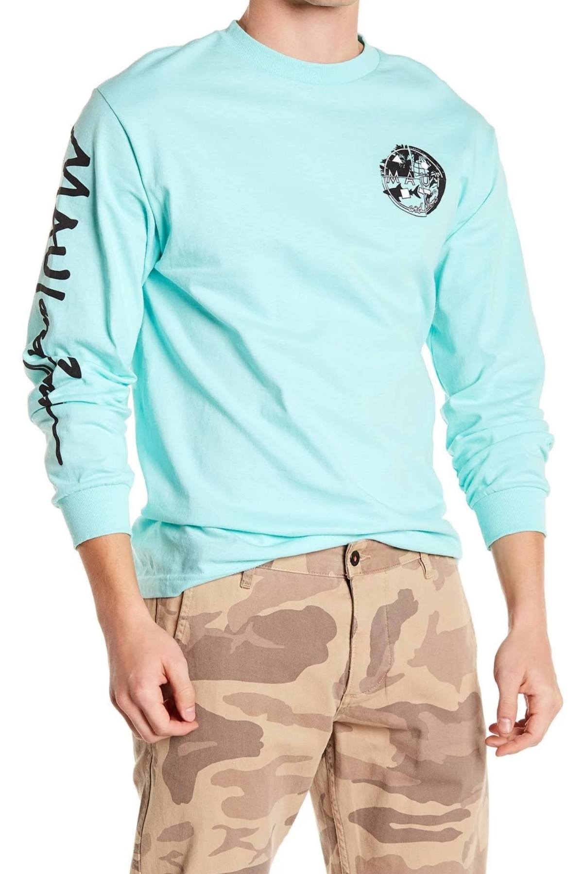 Maui and Sons Celadon Get-It-Together Logo-Print T-Shirt