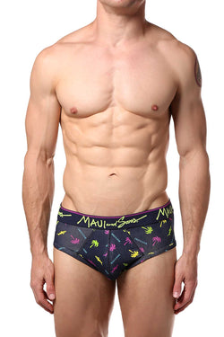 Maui and Sons Purple/Palm-Trees Cotton-Stretch Brief 2-Pack thumbnail 2