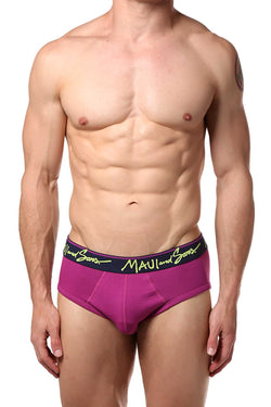 Maui and Sons Purple/Palm-Trees Cotton-Stretch Brief 2-Pack thumbnail 4