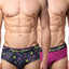Maui and Sons Purple/Palm-Trees Cotton-Stretch Brief 2-Pack