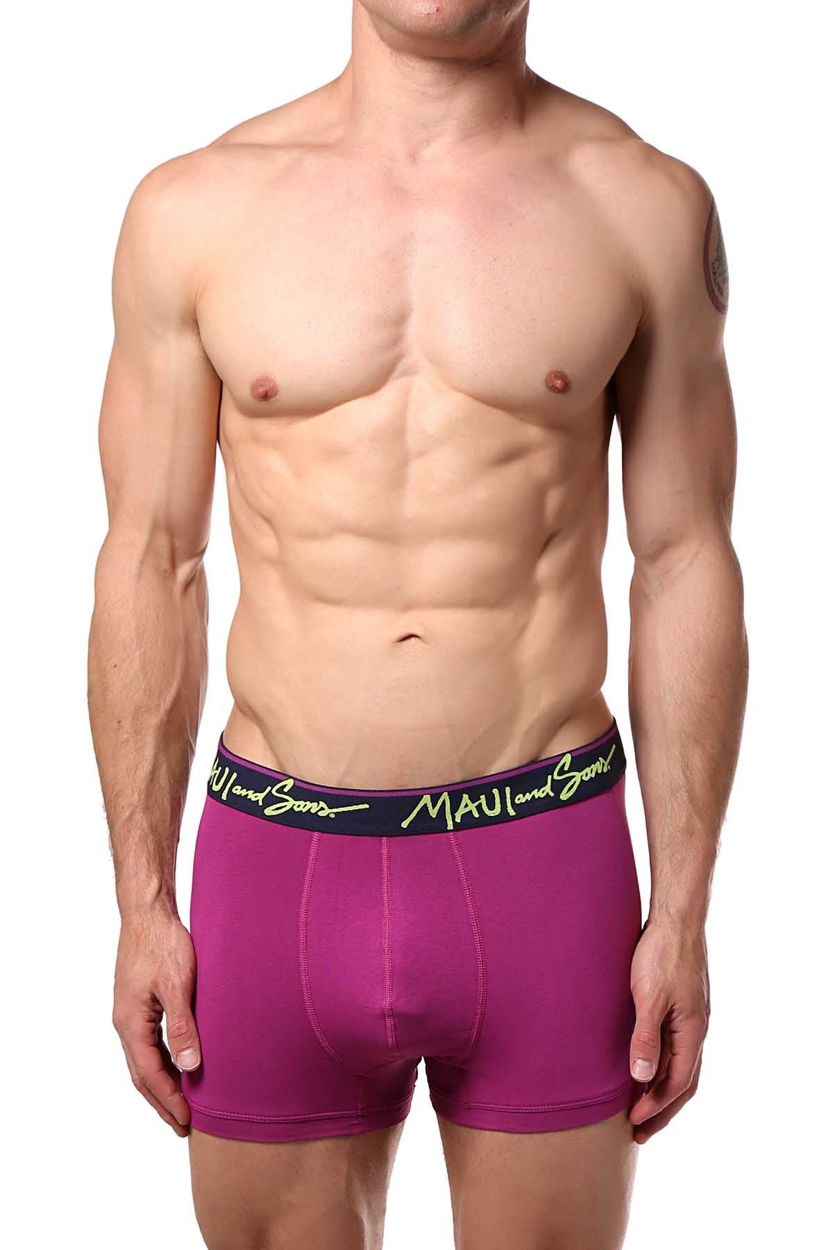 Maui and Sons Purple/Palm-Trees Cotton-Stretch Trunk 2-Pack