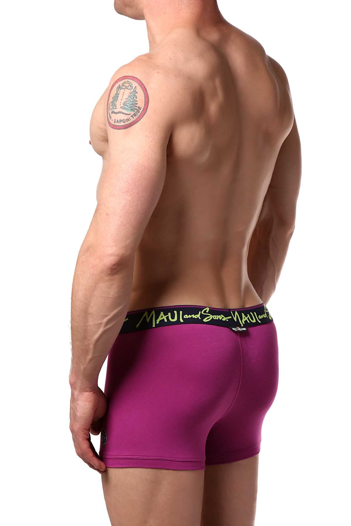 Maui and Sons Purple/Palm-Trees Cotton-Stretch Trunk 2-Pack