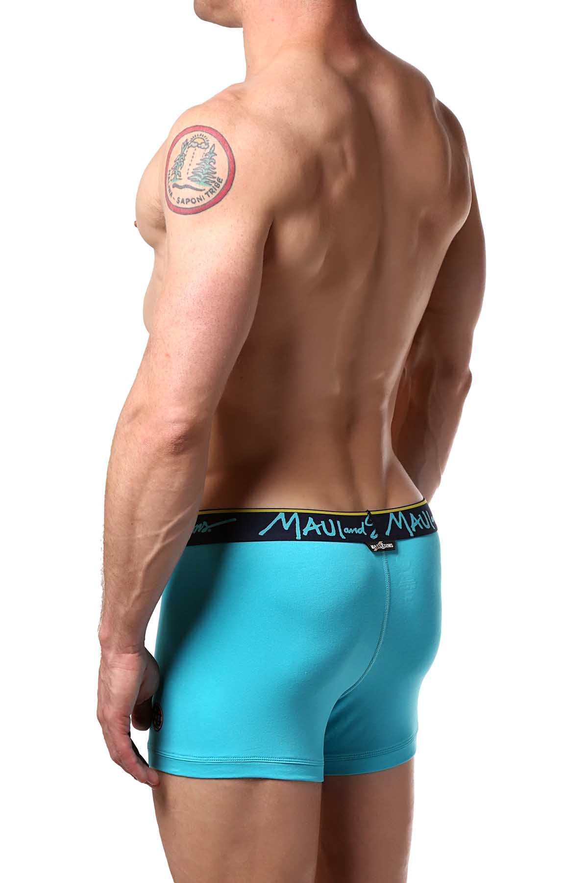 Maui and Sons Scuba-Blue/Pineapple Cotton-Stretch Trunk 2-Pack