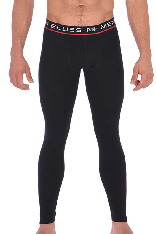 Memphis Blues Black Cotton-Stretch Long Underwear
