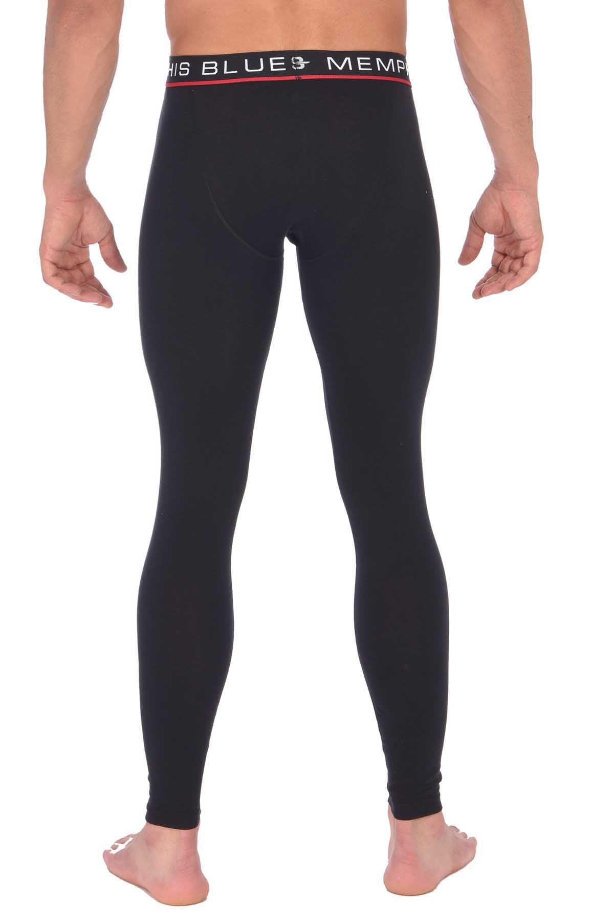 Memphis Blues Black Cotton-Stretch Long Underwear