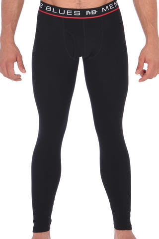 Memphis Blues Black Cotton-Stretch Long Underwear