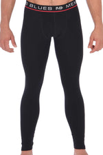 Memphis Blues Black Cotton-Stretch Long Underwear