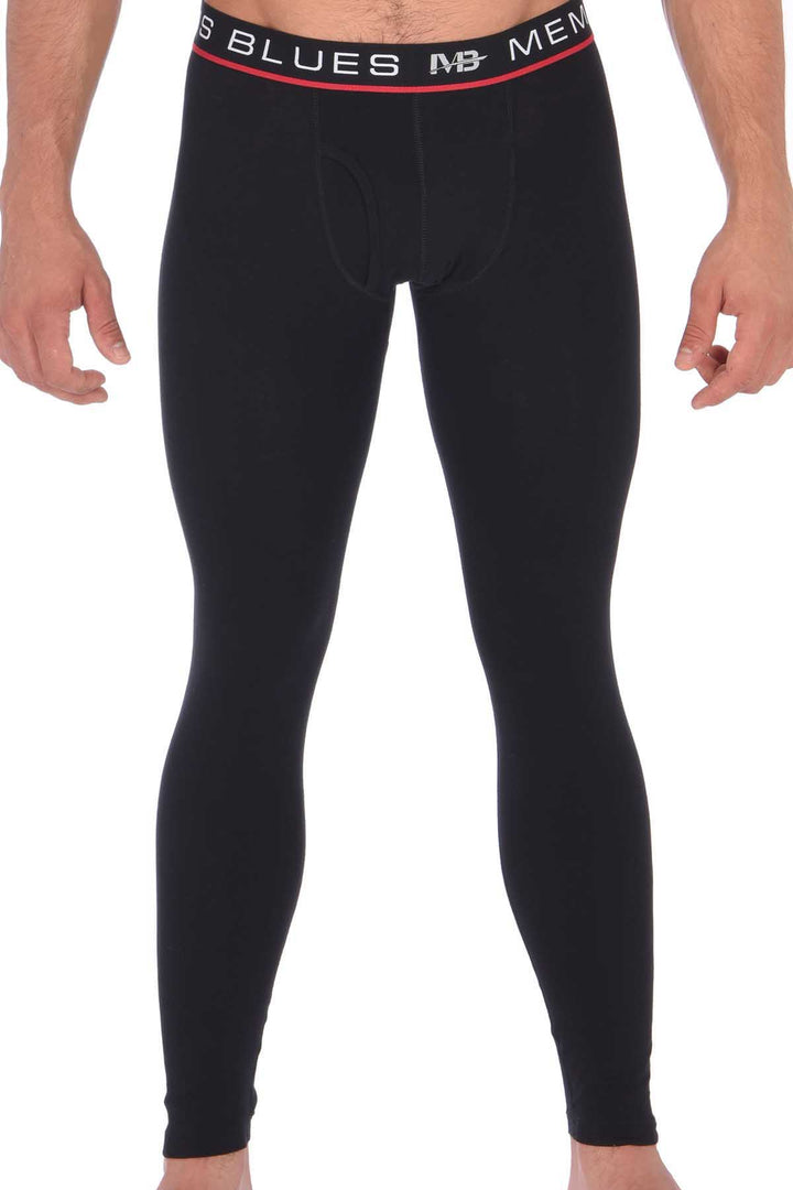 Memphis Blues Black Cotton-Stretch Long Underwear
