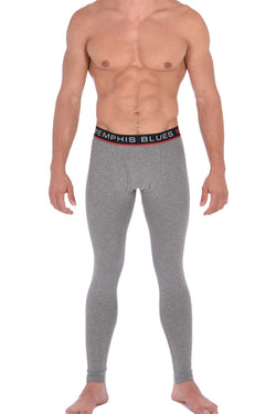 Memphis Blues Grey Cotton-Stretch Long Underwear thumbnail 2