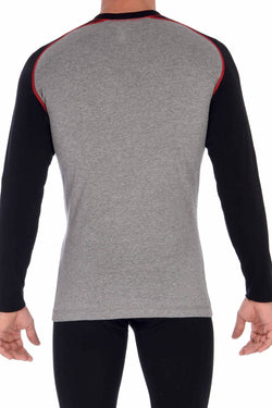 Memphis Blues Heather-Grey/Black Cotton-Stretch L/S Crew-Neck Top thumbnail 2